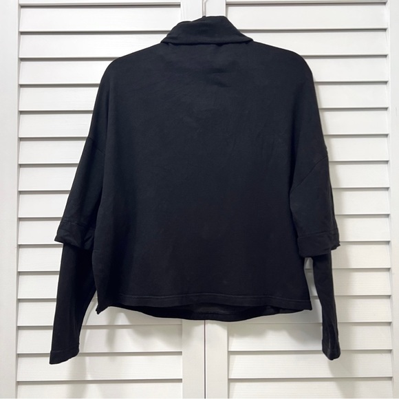 B Collection by Bobeau Black Sweatshirt Size XS 3/4 Zip - Picture 7 of 10